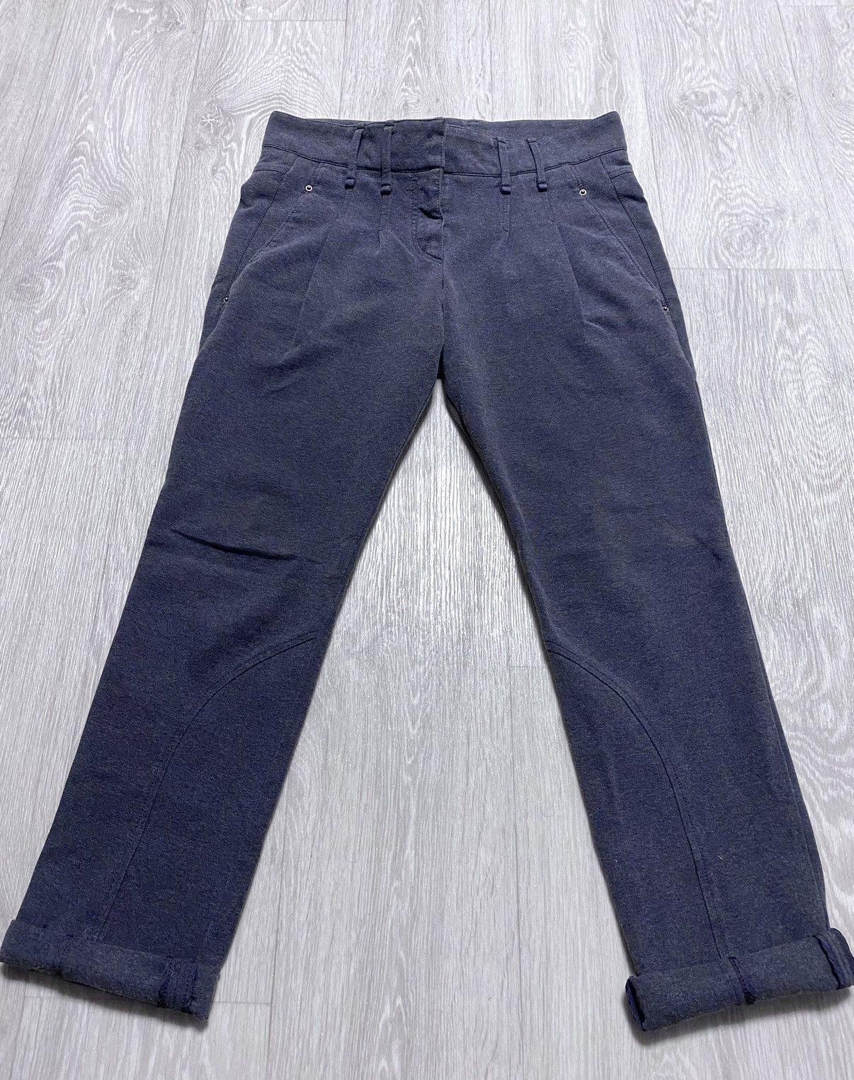 Brunello Cucinelli Womens Gunex Brunello Cucinelli Gray Stretchy Trousers Pants Size 28" / US 6 / IT 42 - 3 Thumbnail