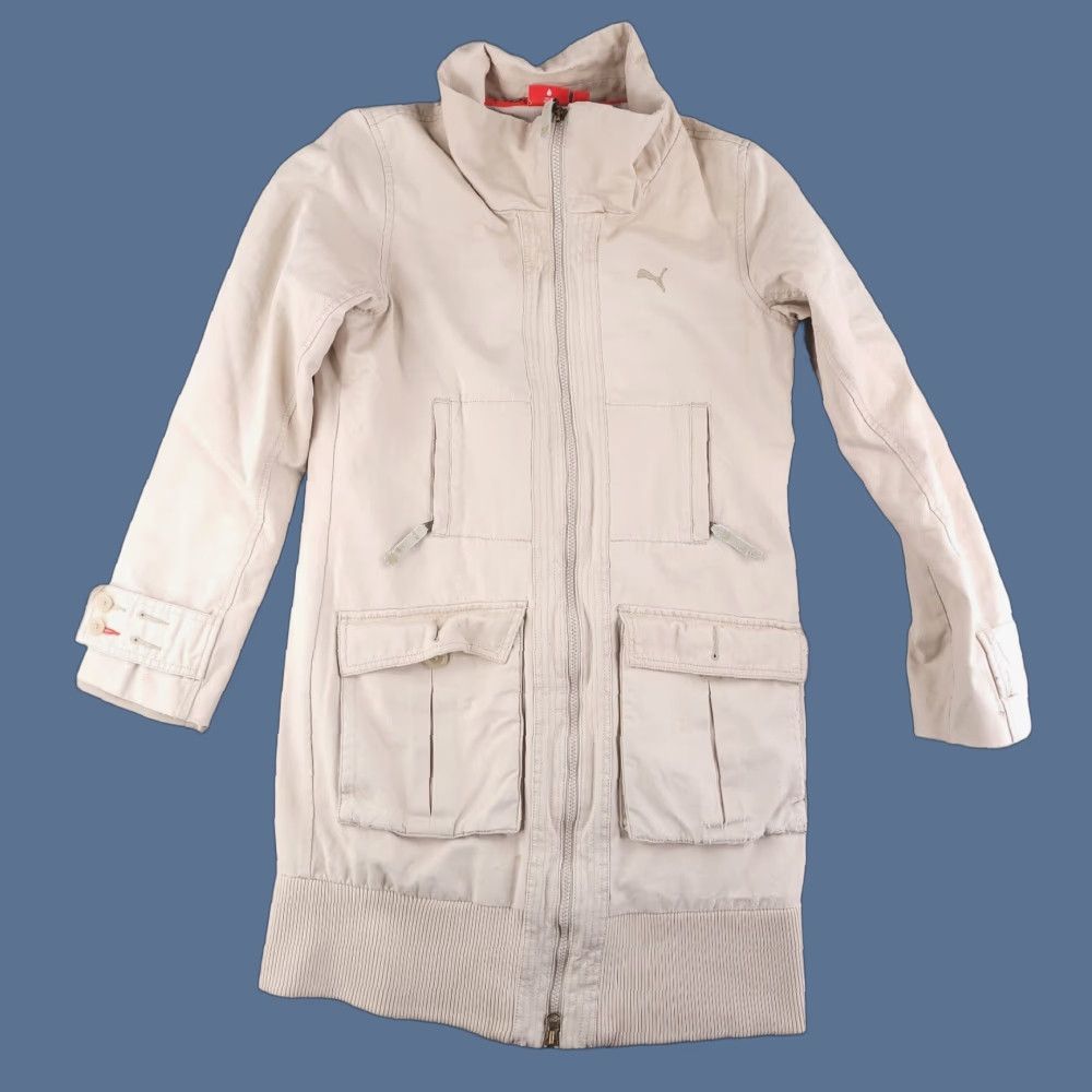 Puma Puma Coat Womens Small Overcoat Trench Canvas Beige Zip Brown Beige Size S / US 4 / IT 40 - 1 Thumbnail