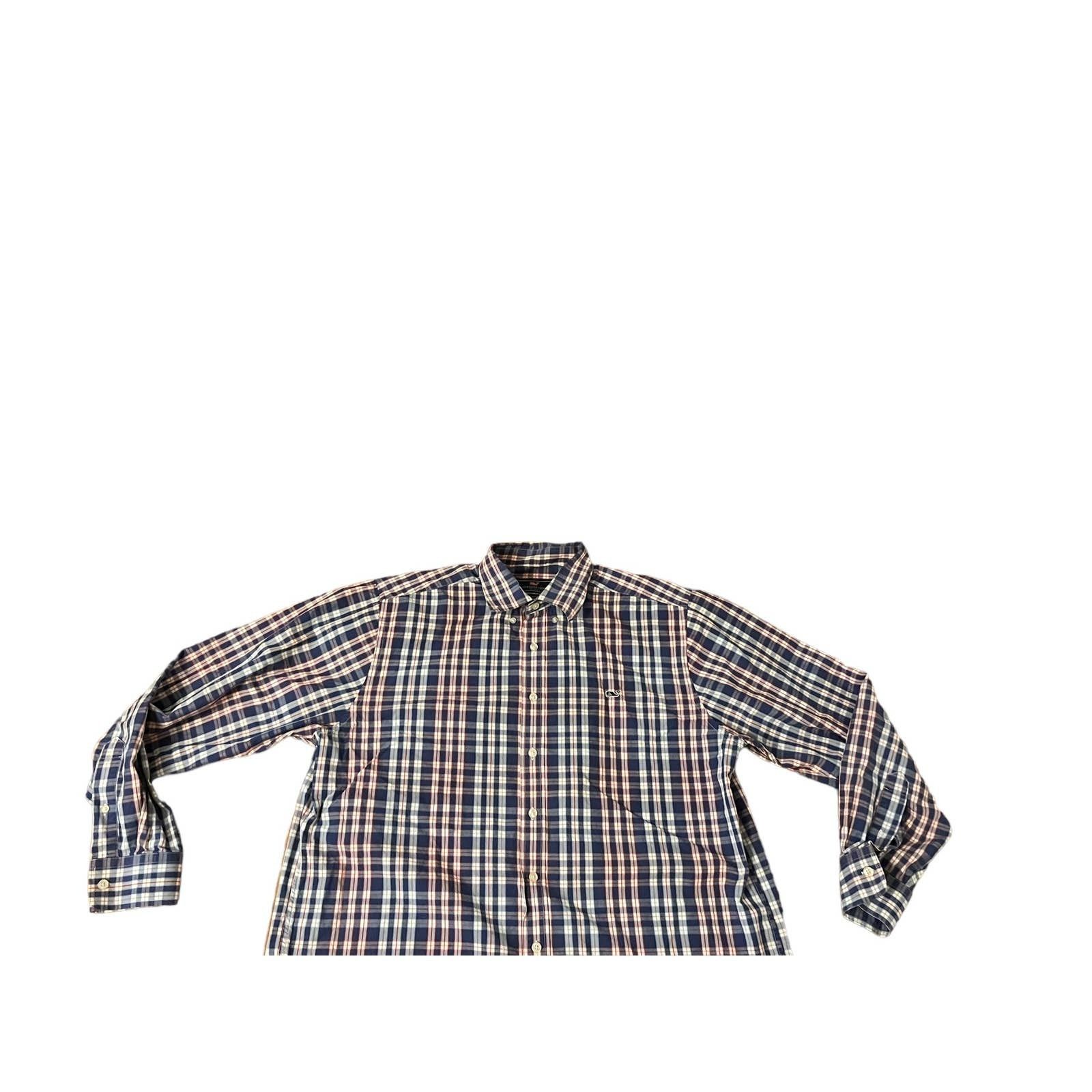 Vineyard Vines Vineyard Vines Checkered Blue Slim Fit Whale Shirt Size XL Size US XL / EU 56 / 4 - 4 Thumbnail