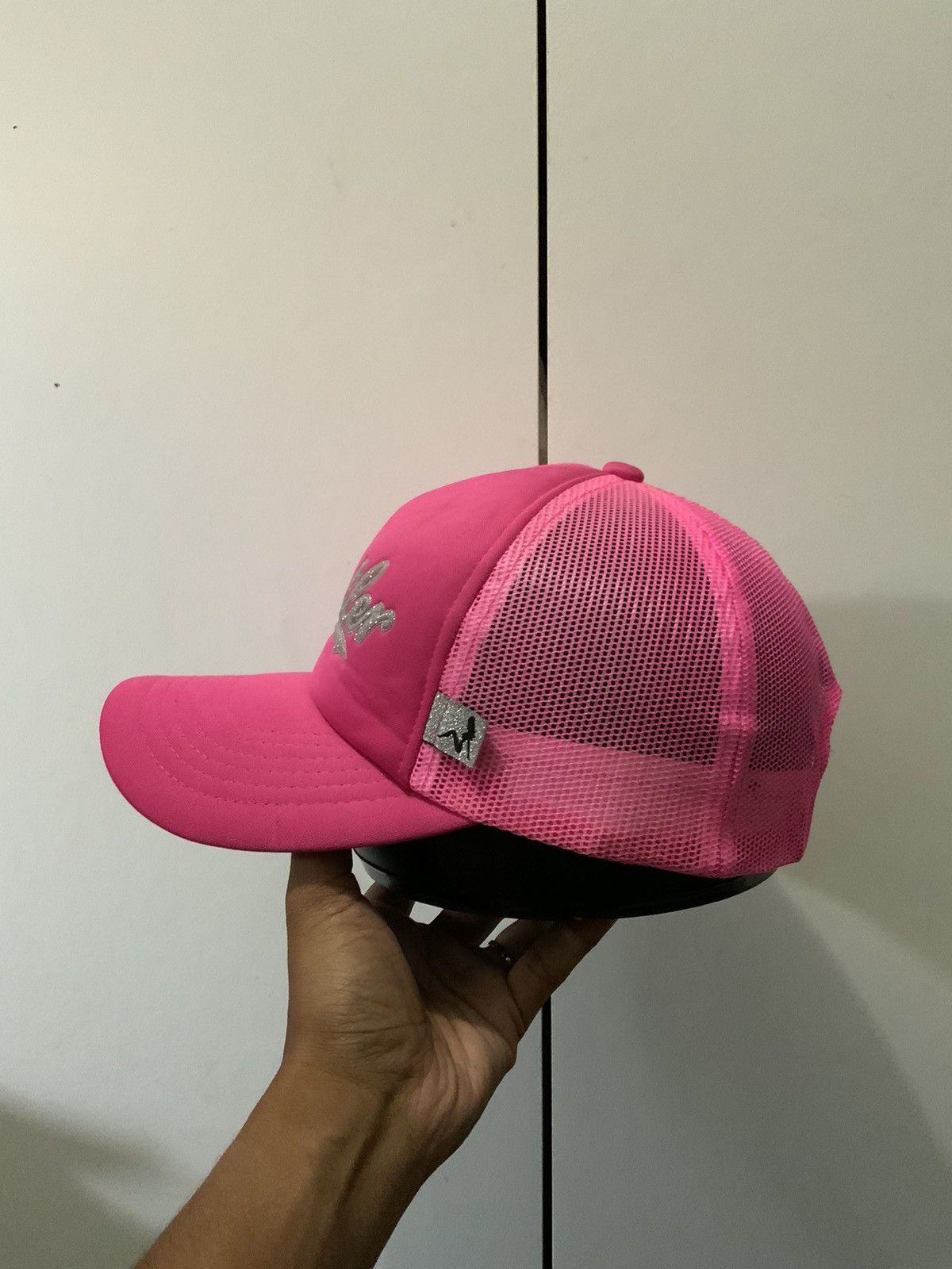 If Six Was Nine Hustler Hardcore Spellout Pink Trucker Hat Size ONE SIZE - 3 Thumbnail