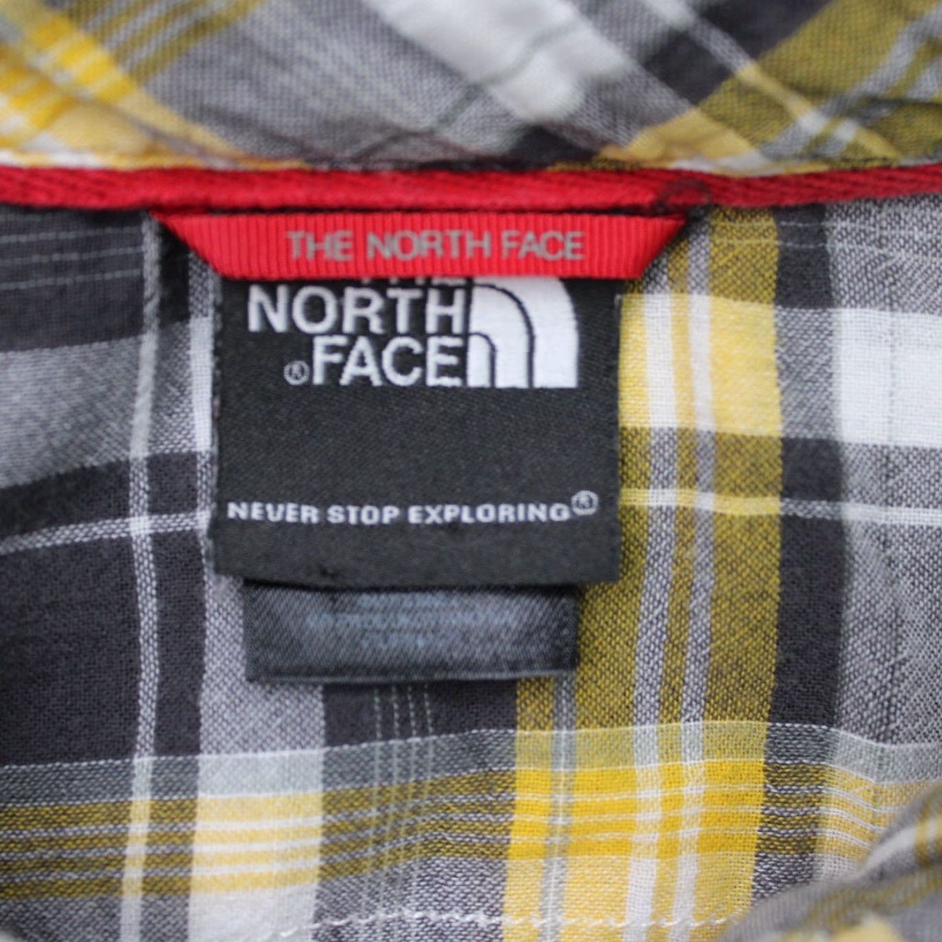 The North Face The North Face Shirt Mens XL Yellow/Gray Plaid 100% Cotton Short Sleeve Button Size US XL / EU 56 / 4 - 7 Thumbnail