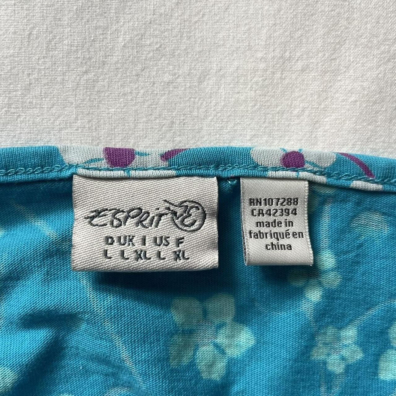 Esprit 2000s Esprit blue floral and apple print tank top Size L / US 10 / IT 46 - 4 Thumbnail