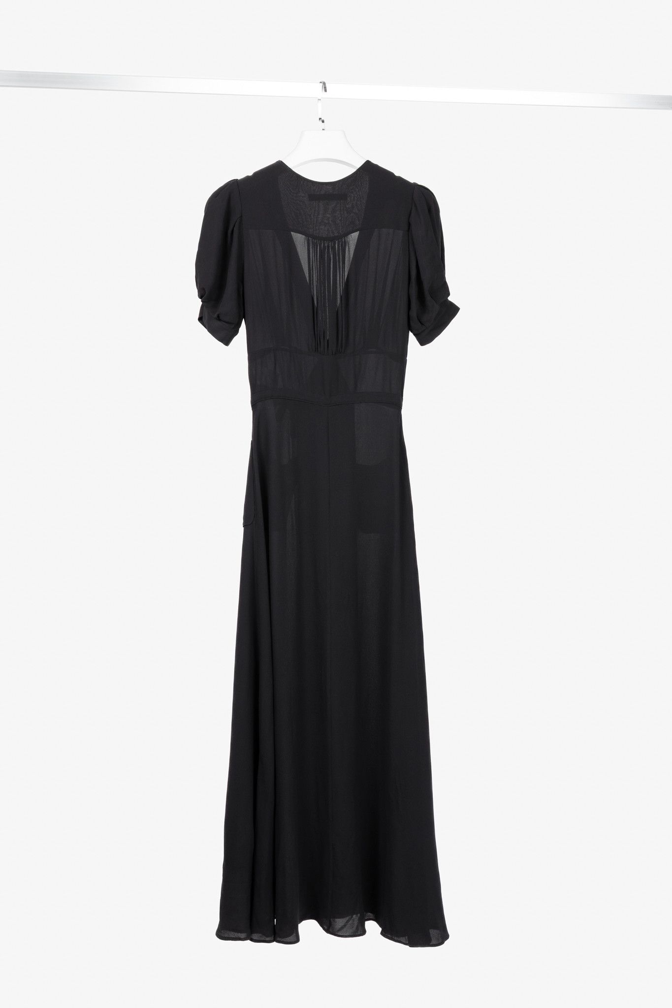 Balenciaga Balenciaga Black Silk-Crepe Wrap Maxi Dress Size S / US 4 / IT 40 - 2 Thumbnail