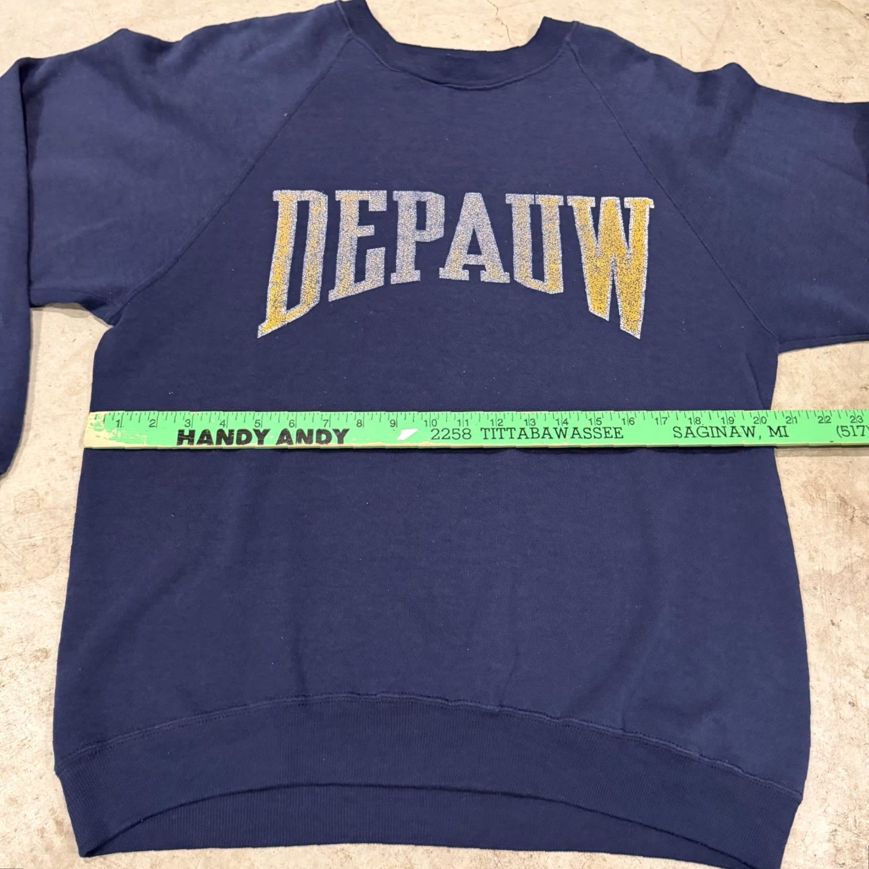 Vintage VINTAGE Depauw Sweatshirt Crewneck Mens L Blue 90s Distressed Pullover Large Mens Size US L / EU 52-54 / 3 - 5 Thumbnail