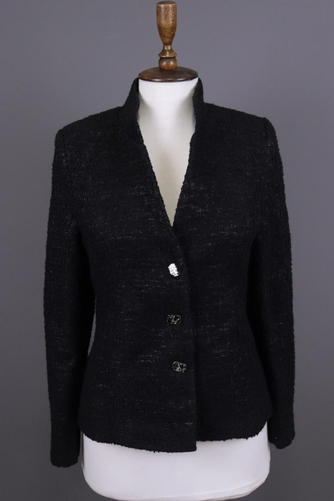 Designer Max Mara Black Baby Camelhair Business Blazer Jacket Size M / US 6-8 / IT 42-44 - 1 Thumbnail