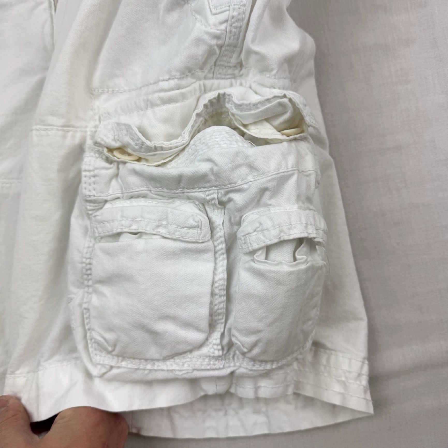Polo Ralph Lauren VINTAGE Polo Ralph Lauren Cargo Shorts Men 38 White Solid Casual 90s Y2K Hipster Baggy Cargo Shorts Men Size US M / EU 48-50 / 2 - 2 Thumbnail