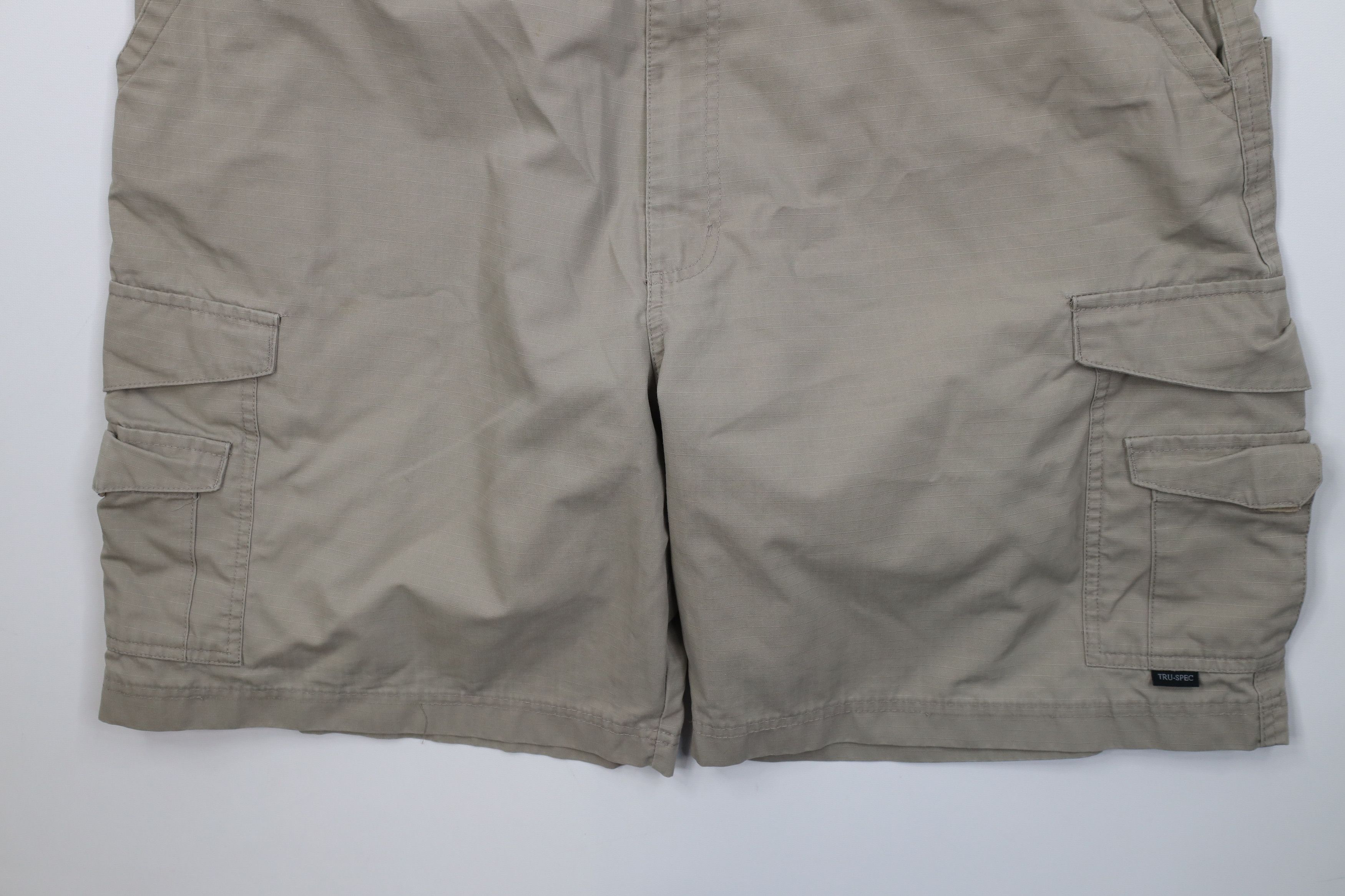 Vintage Vintage Streetwear Ripstop Uniform Cargo Shorts Beige Size US 42 / EU 58 - 4 Thumbnail