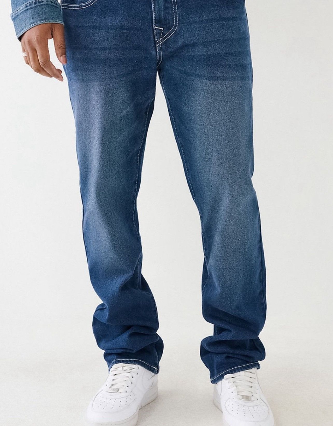 True Religion New True Religion Ricky Relaxed Straight Jeans Flap 31x34 Size US 31 - 1 Thumbnail