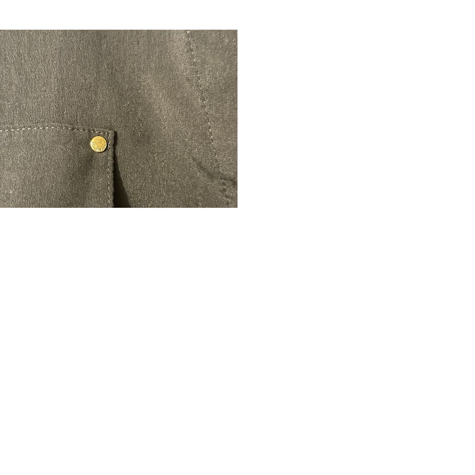 Calvin Klein Calvin Klein Button-Down Shirt Front Pocket Gold Button Womens L Black Button-Up Shirt Womens L Modern Basic Casual Workwear Vintage No N/A Size L / US 10 / IT 46 - 9 Thumbnail