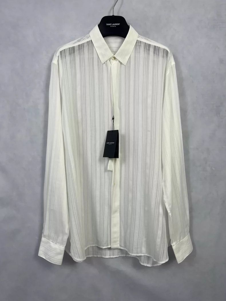 Saint Laurent Paris Saint Laurent Paris size 41 19ss organza striped shirt 250 Size US XS / EU 42 / 0 - 1 Thumbnail