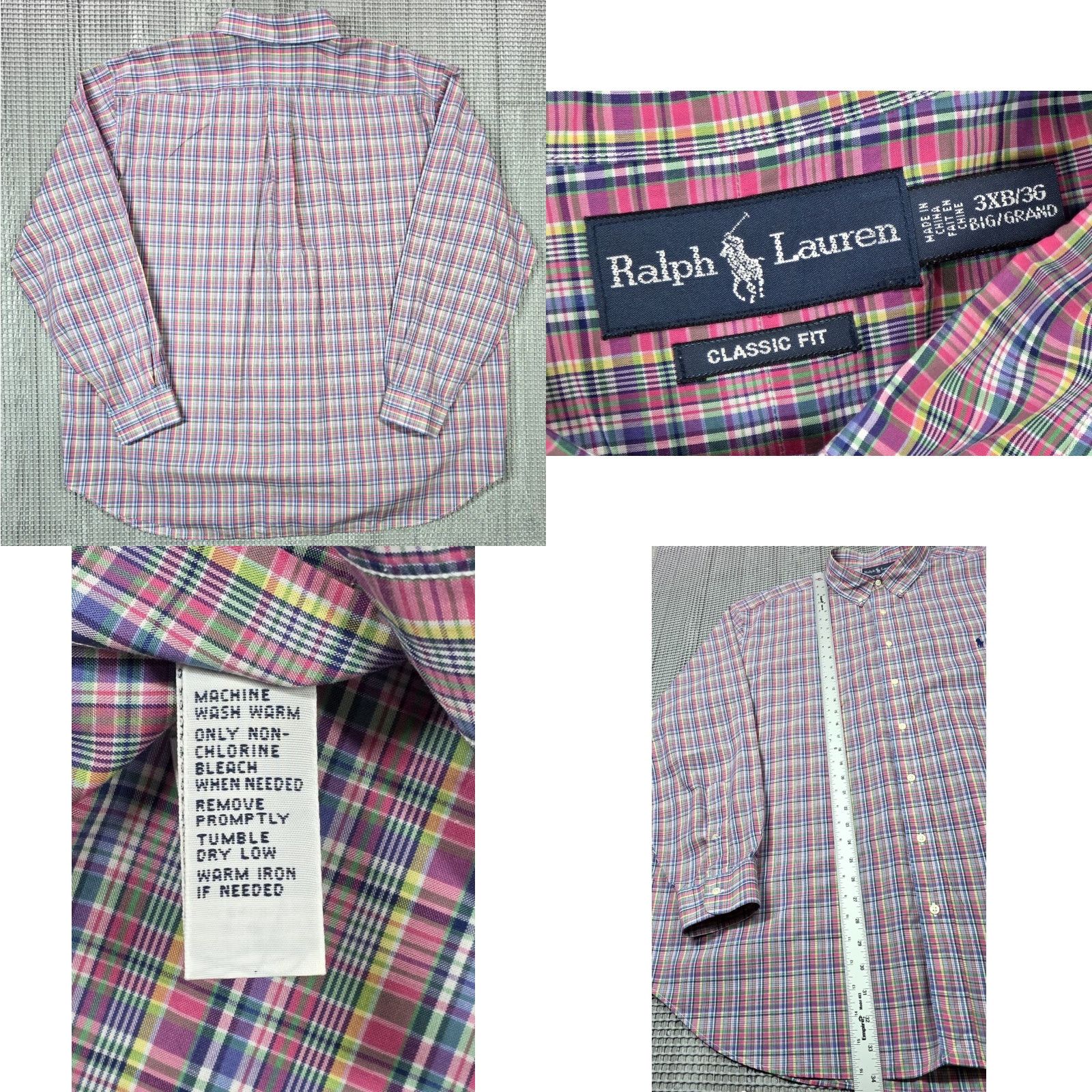 Polo Ralph Lauren Polo Ralph Lauren Button-Up Shirt Multicolor Plaid Poplin Long Sleeve Mens 3XB Big & Tall Button-Down OCBD Polo Shirt Size US XXL / EU 58 / 5 - 8 Thumbnail