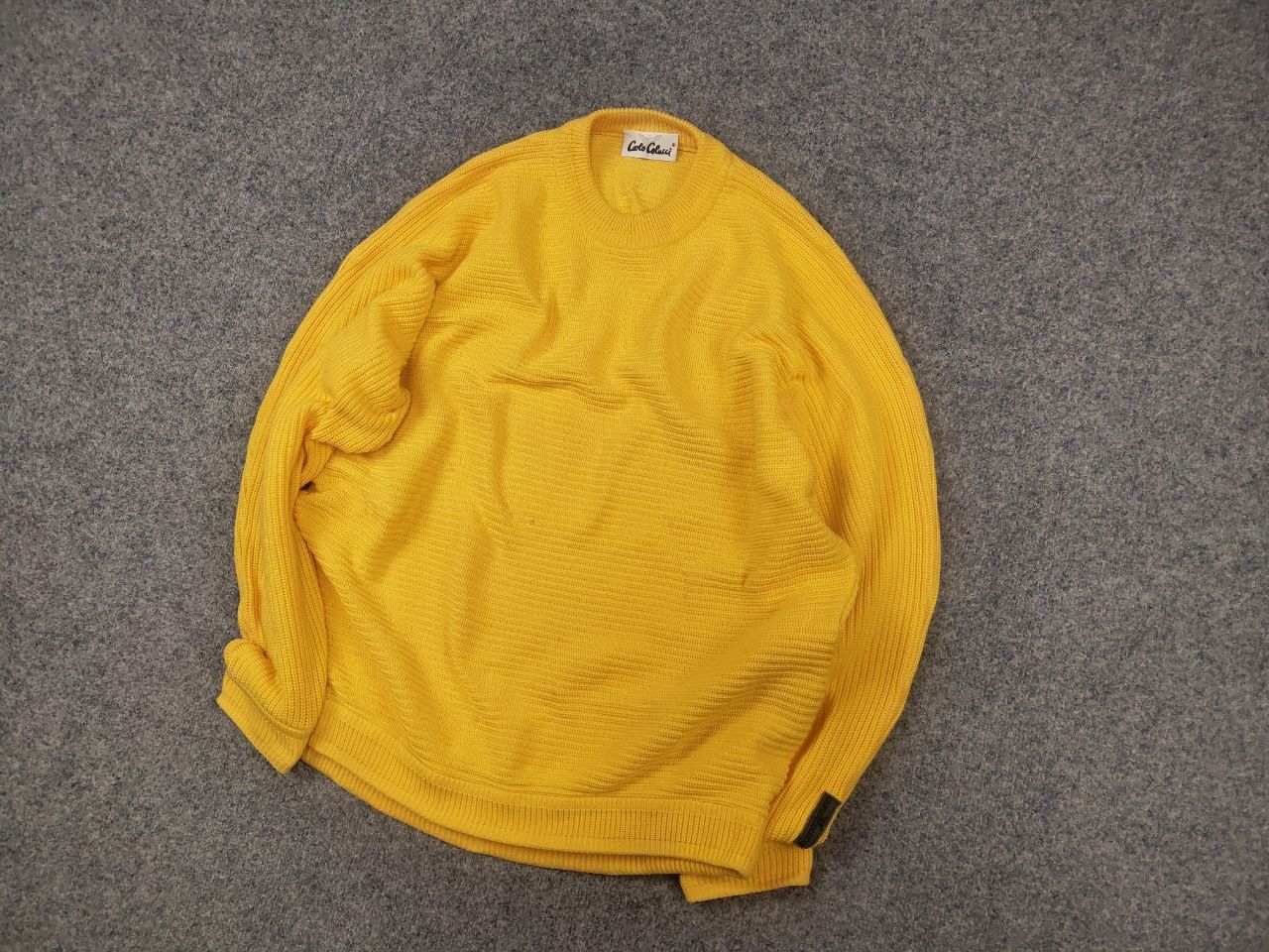 Carlo Colucci Vintage 90's Carlo Colucci Logo Wool Yellow Knit Sweater Size US M / EU 48-50 / 2 - 3 Thumbnail