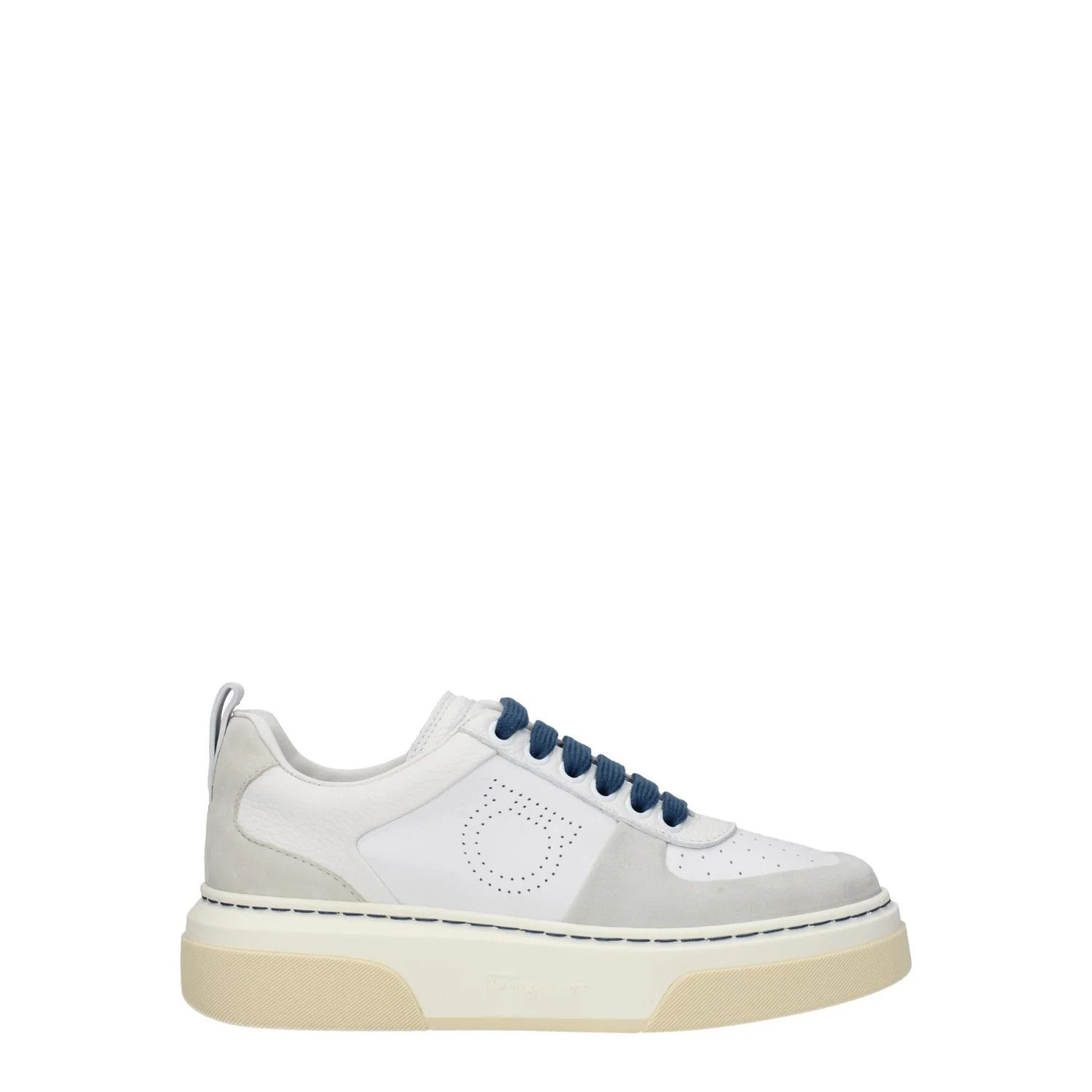 Salvatore Ferragamo ob1o1e1224 Leather Sneakers in White Grey Size US 6.5 / IT 36.5 - 1 Thumbnail