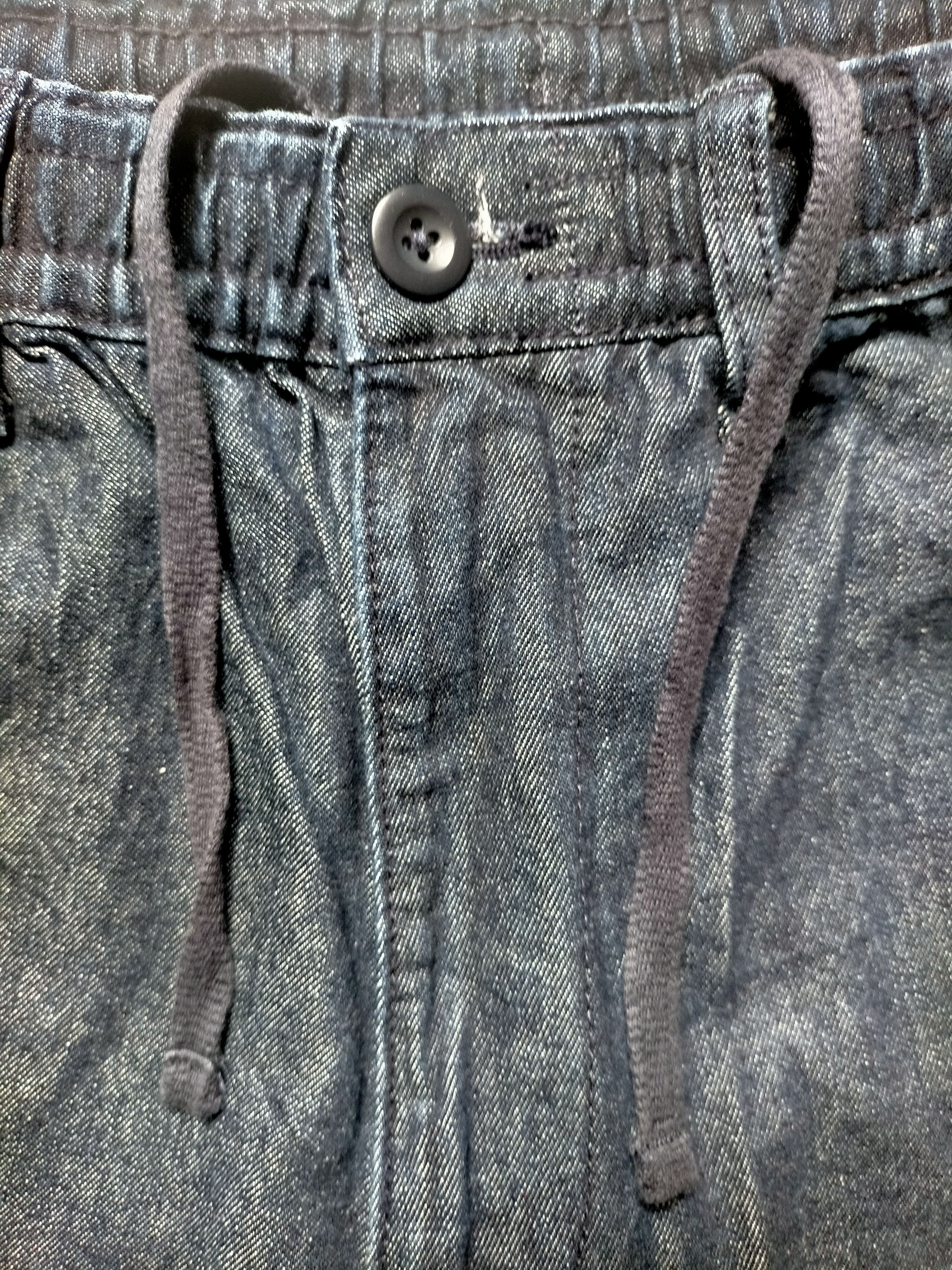 GU Parachute Denim Baggy wide Leg Cargo Jeans