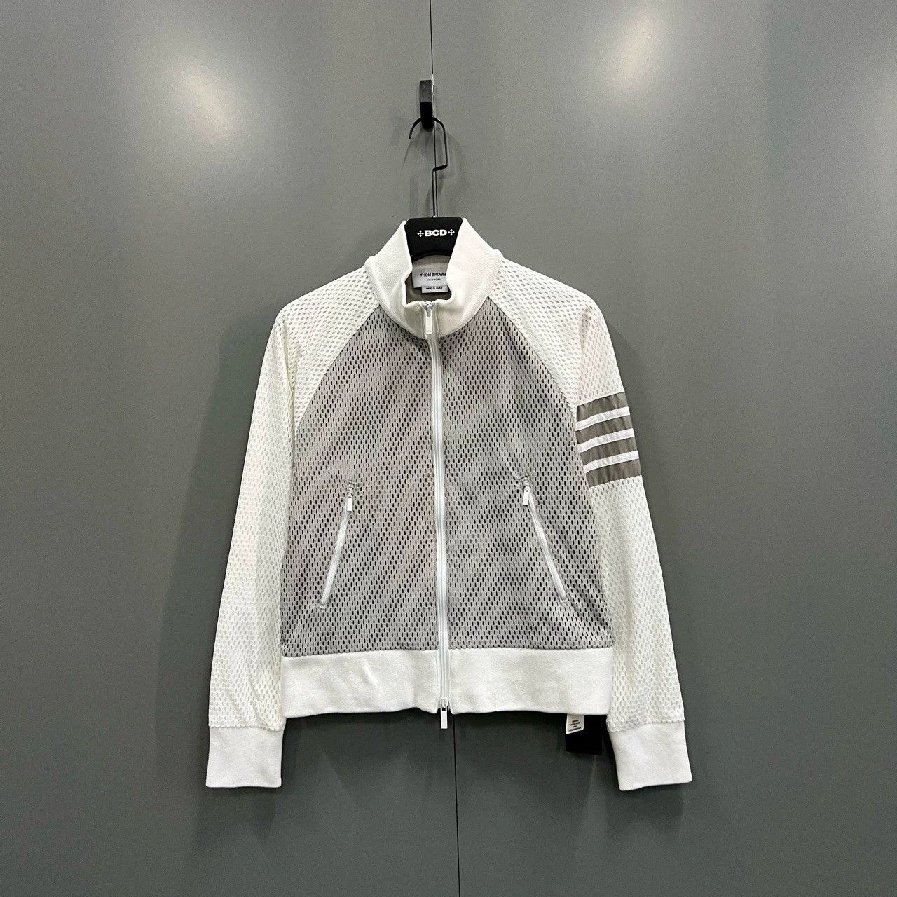 Thom Browne thom browne white gray mesh zip jacket Size US S / EU 44-46 / 1 - 1 Thumbnail
