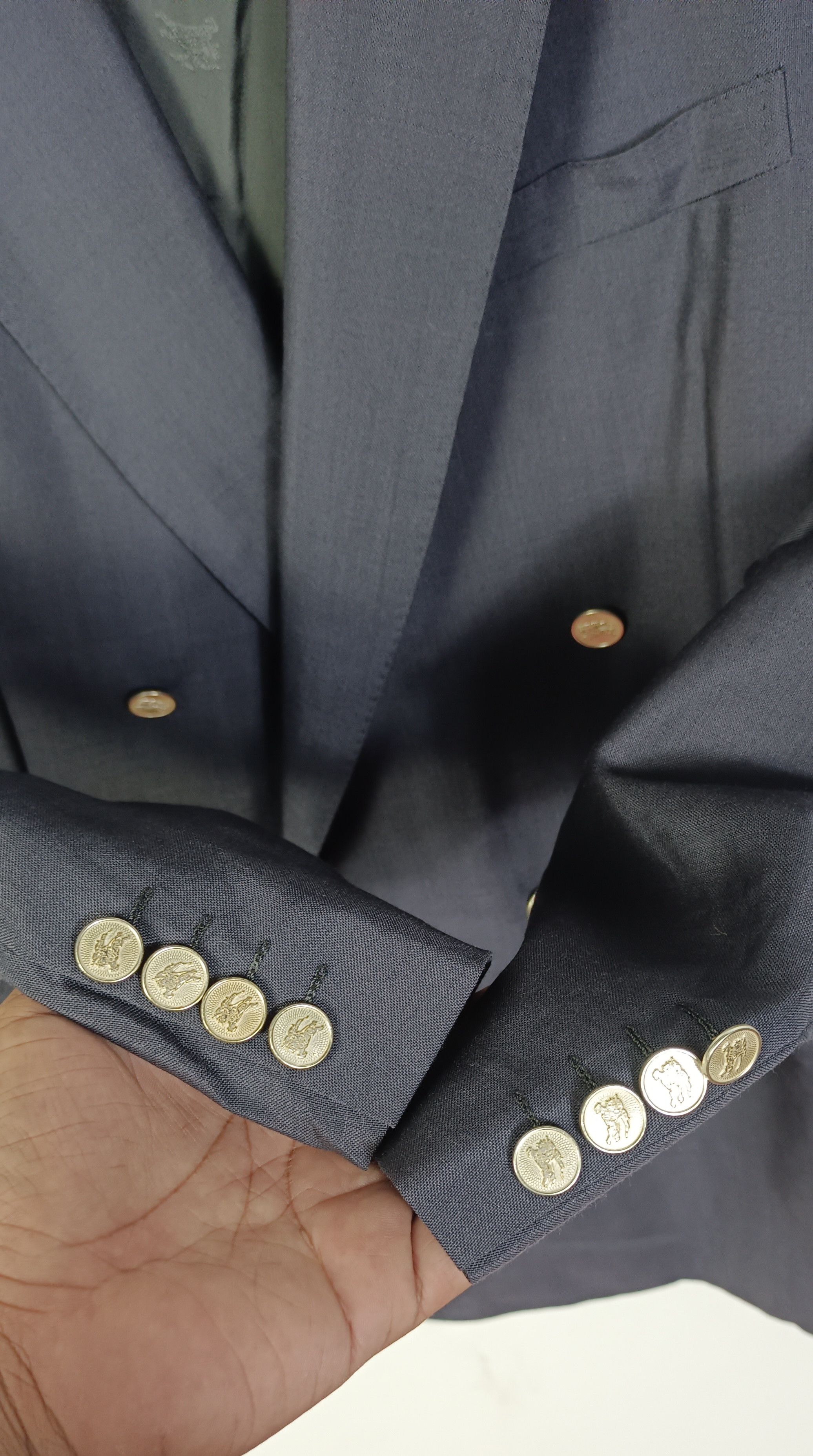 Burberry × Vintage Burberry Vintage Woll Tailored Double Breasted Blazer Size US L / EU 52-54 / 3 - 8 Thumbnail