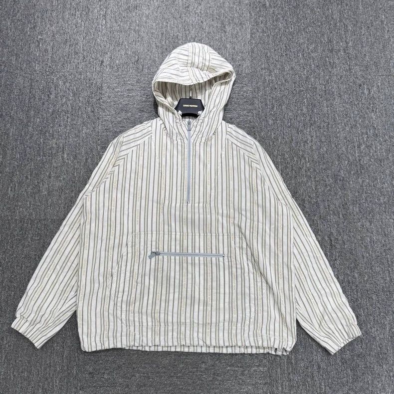 Dior Dior Half-zip mulberry silk blended striped hooded windbre Size US M / EU 48-50 / 2 - 1 Thumbnail