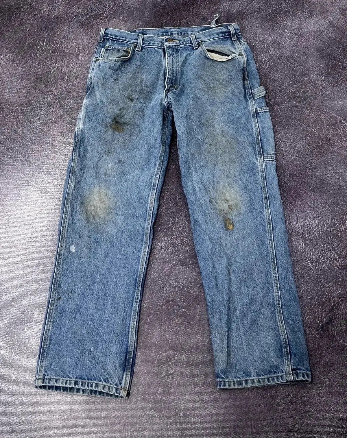 Carhartt × Vintage Vintage Carhartt American Blue Work Hype Baggy Jeans Size US 36 / EU 52 - 2 Thumbnail