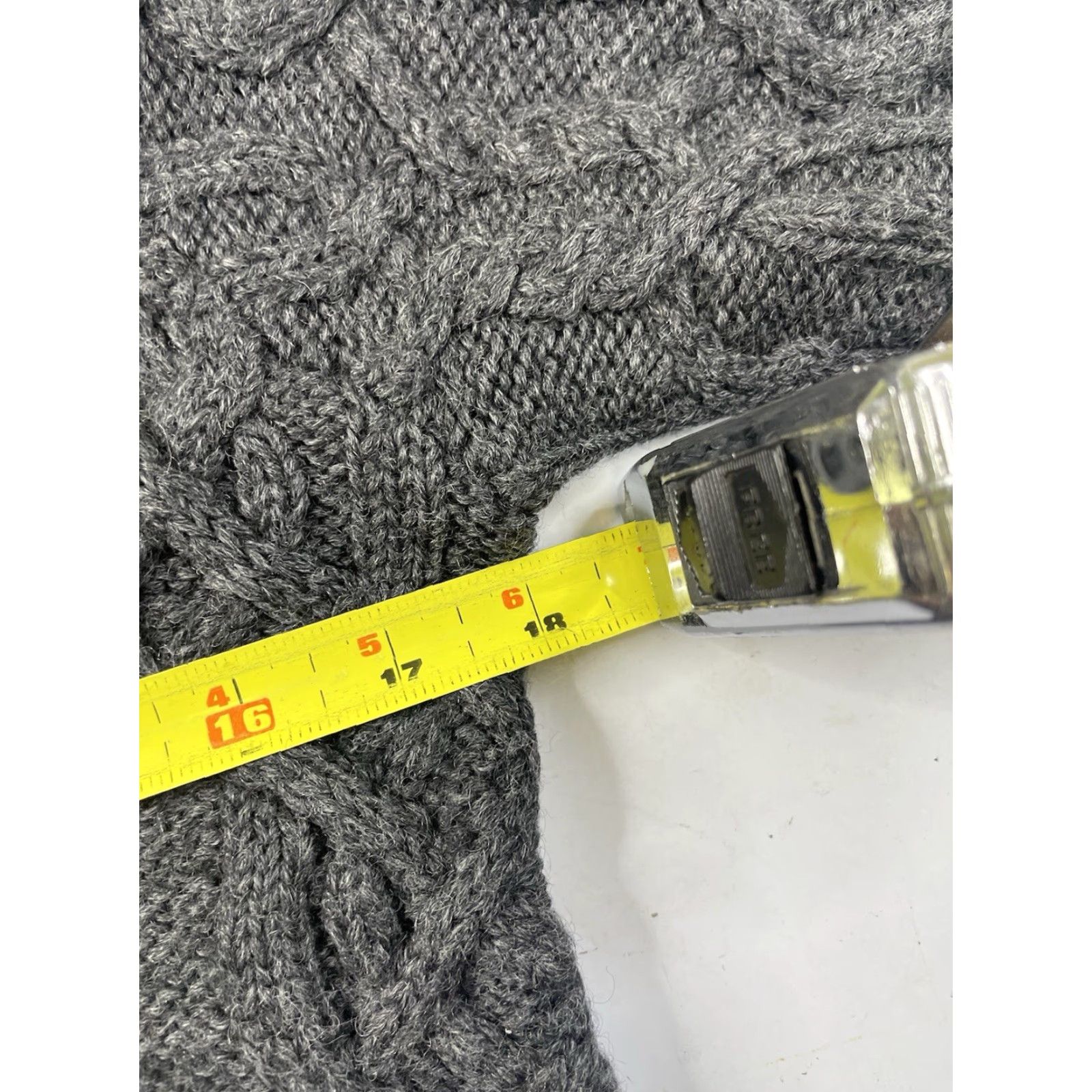 Ralph Lauren VINTAGE Ralph Lauren Cable Knit Sweater Womens M Gray Wool Pullover Rollneck Size M / US 6-8 / IT 42-44 - 6 Thumbnail
