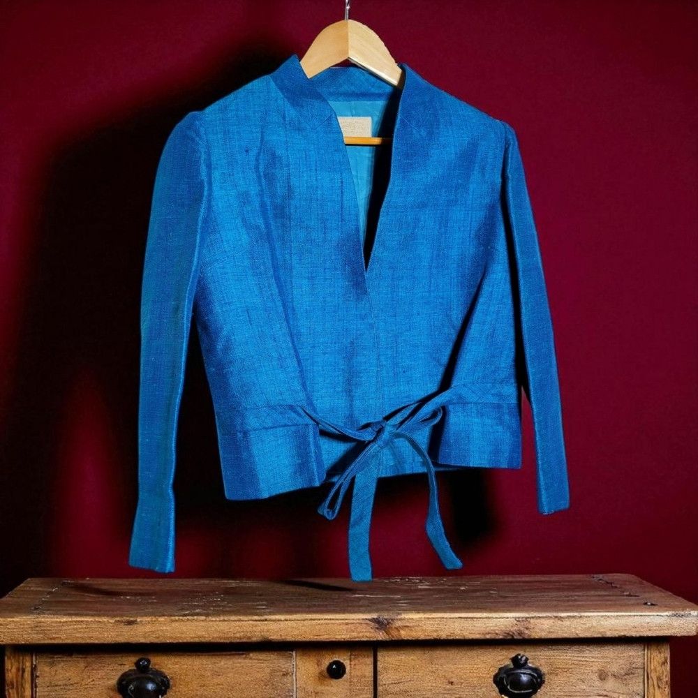 Other Montessoris Atelier Wakatsuki Sz L Blue Tie-Waist Jacket Ha Size L / US 10 / IT 46 - 1 Thumbnail