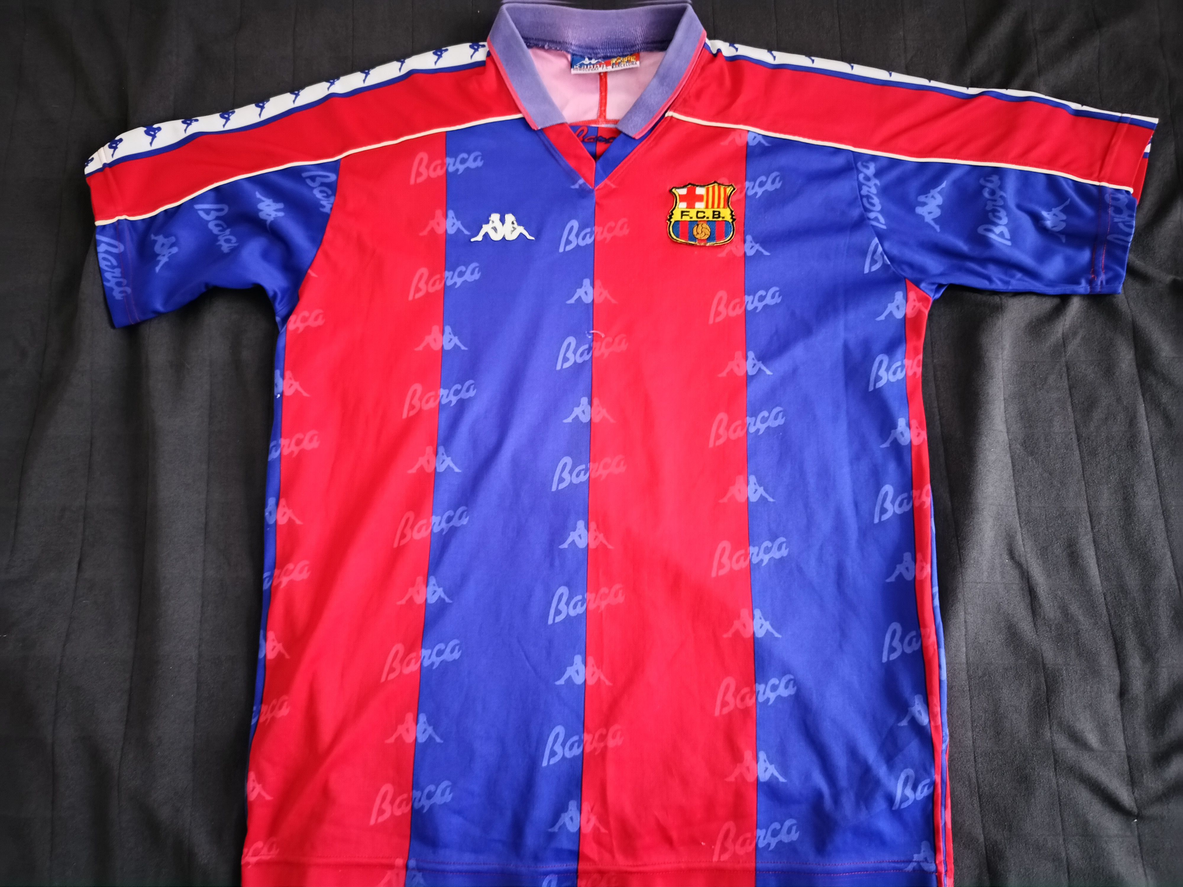 image of Kappa Barcelona Barca Home Football Shirt 1992 - 1995 Vintage in Red, Men's (Size Large)