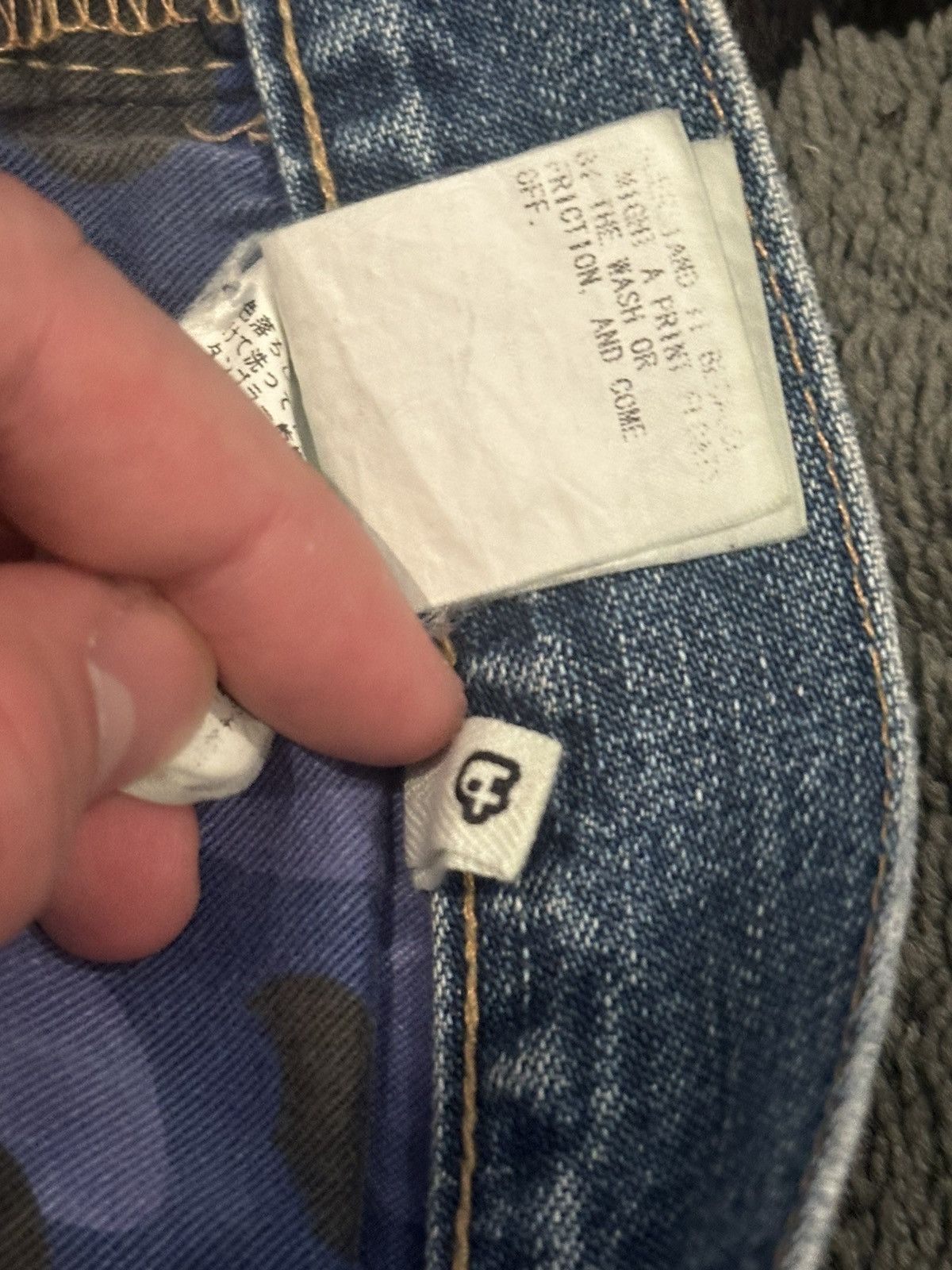 Bape Vintage Bape Baby Milo Store Sad Face Jeans Distressed Size US 34 / EU 50 - 18 Thumbnail