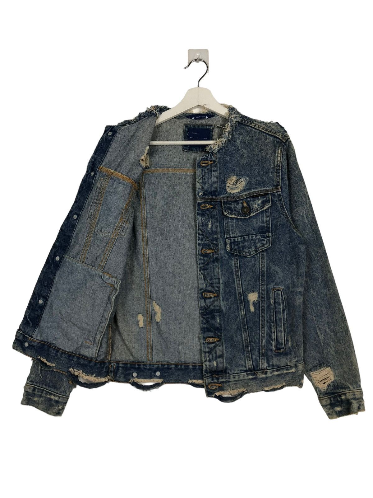 Japanese Brand × Zara 🔥 ZARA MAN DISTRESS DENIM JACKET Size US S / EU 44-46 / 1 - 9 Thumbnail