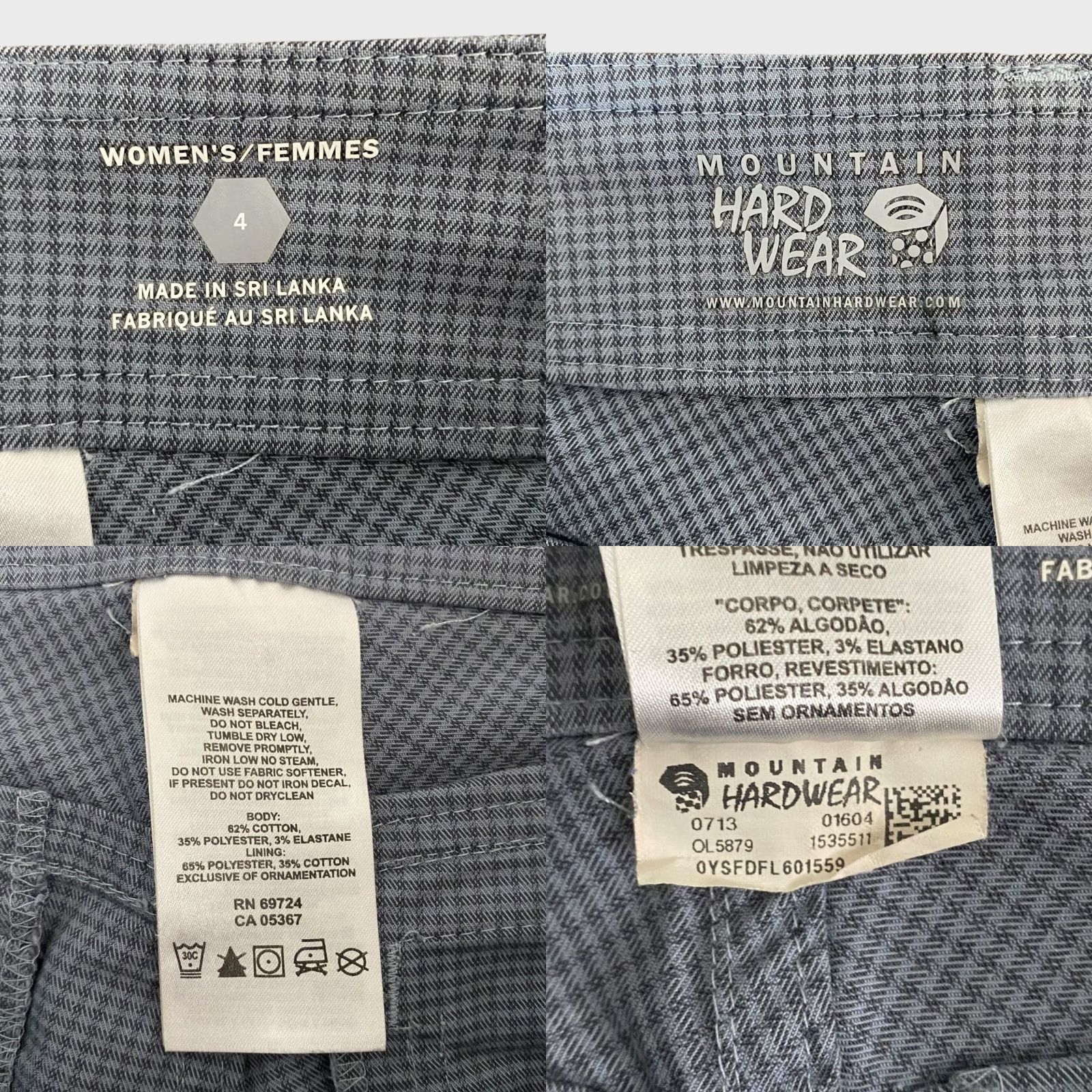 Mountain Hardwear Mountain Hardwear Wandering Bermuda Shorts Women's 4 Gray Plaid Hiking Outdoors Size 27" / US 4 / IT 40 - 8 Thumbnail