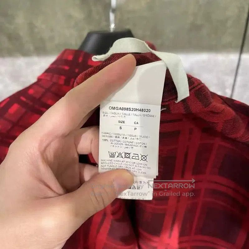 Off-White Off-White Red Plaid Cotton Long Sleeve Shirt . Size US S / EU 44-46 / 1 - 5 Thumbnail