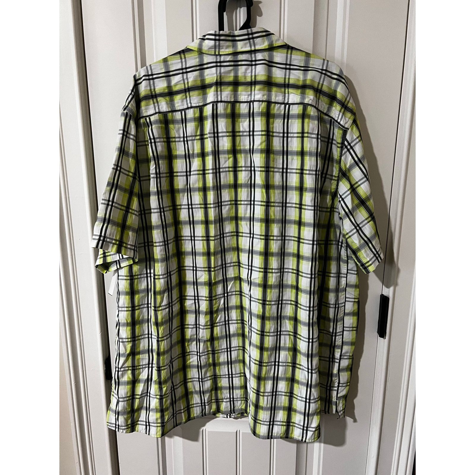 Eddie Bauer Adventure Button Front Shirt Plaid Short Sleeves Green Top Size US XL / EU 56 / 4 - 12 Thumbnail