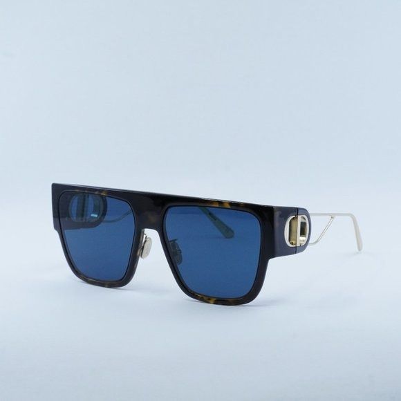 image of New Dior 30Montaigne S3U 22B0 Havana Blue Sunglasses in Brown, Women's