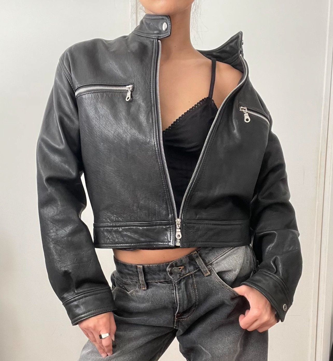 Vintage Vintage leather bomber jacket Size M / US 6-8 / IT 42-44 - 1 Thumbnail