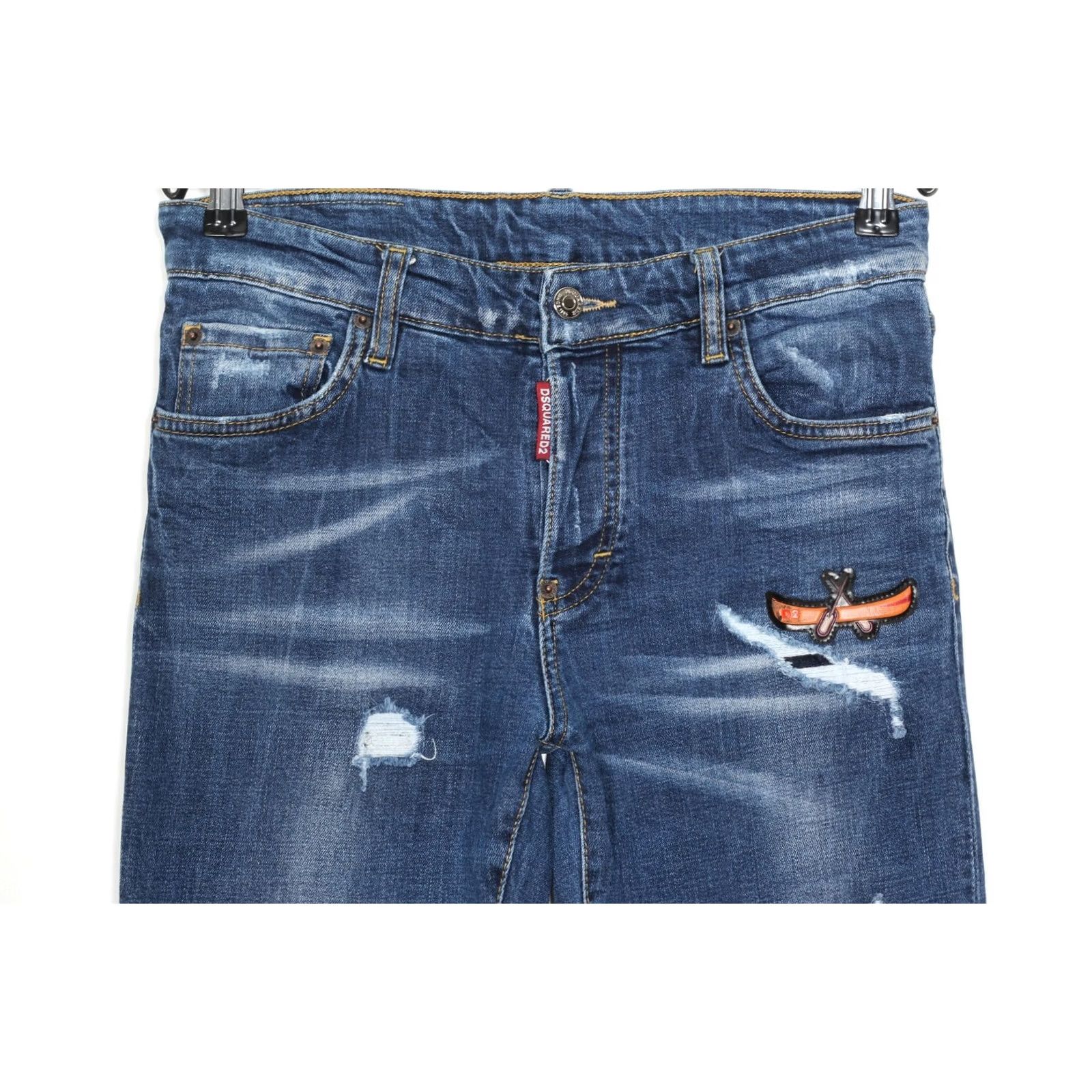 Dsquared2 DSQUARED2 Jeans Men Size 44 / W30 L32 Slim Fit Distressed 5-Pocket DZ6591 Blue Denim Regular Mens Size US 44 / EU 60 - 2 Thumbnail