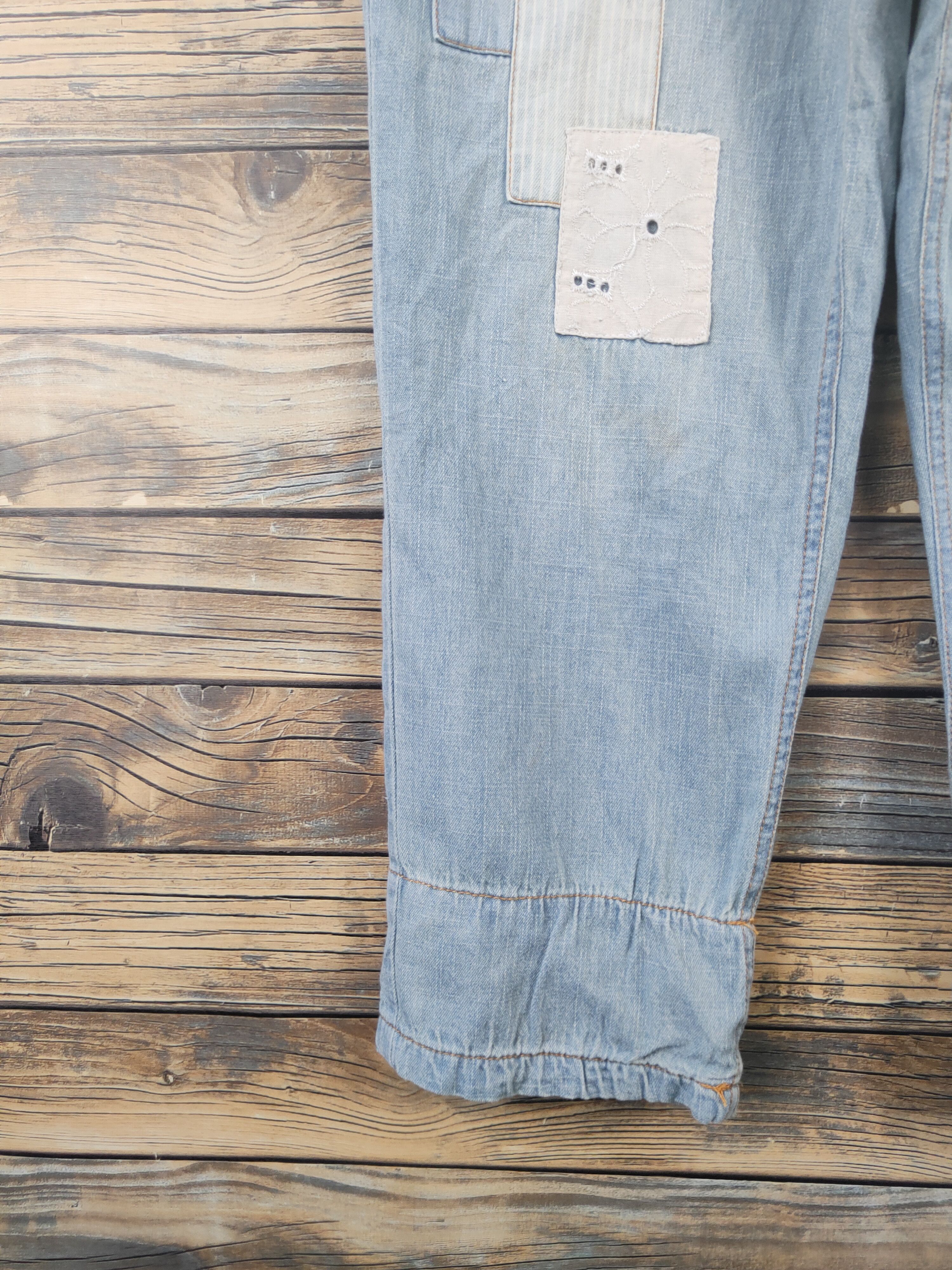 Japanese Brand × Vintage Retro Design 💥 R.F.V Light Blue Soft Denim Jumpsuits Size 33" - 7 Thumbnail