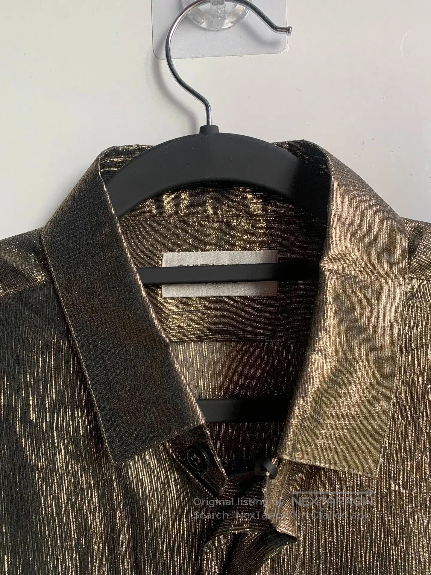 Saint Laurent Paris Saint Laurent Gold Denim Ruffle Shirt. Size S / US 4 / IT 40 - 4 Thumbnail