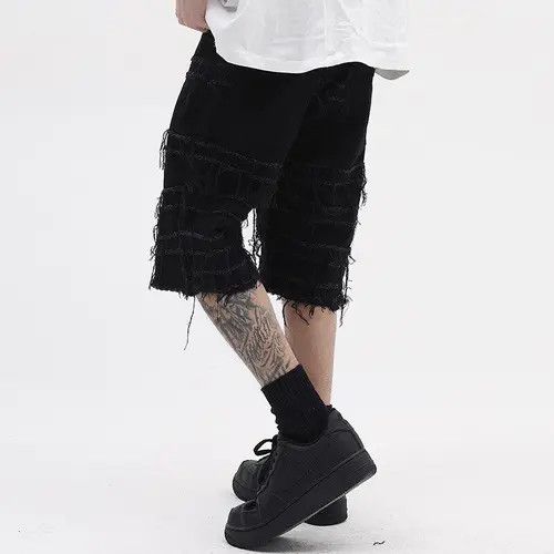 VIBE Black Distressed Denim Shorts Size US 30 / EU 46 - 3 Thumbnail