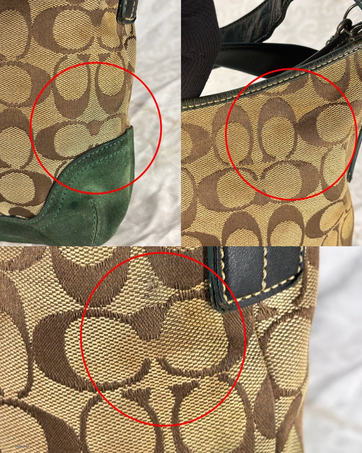 Coach (over used) Coach Green Suede Leather Sling Bag Size ONE SIZE - 16 Thumbnail