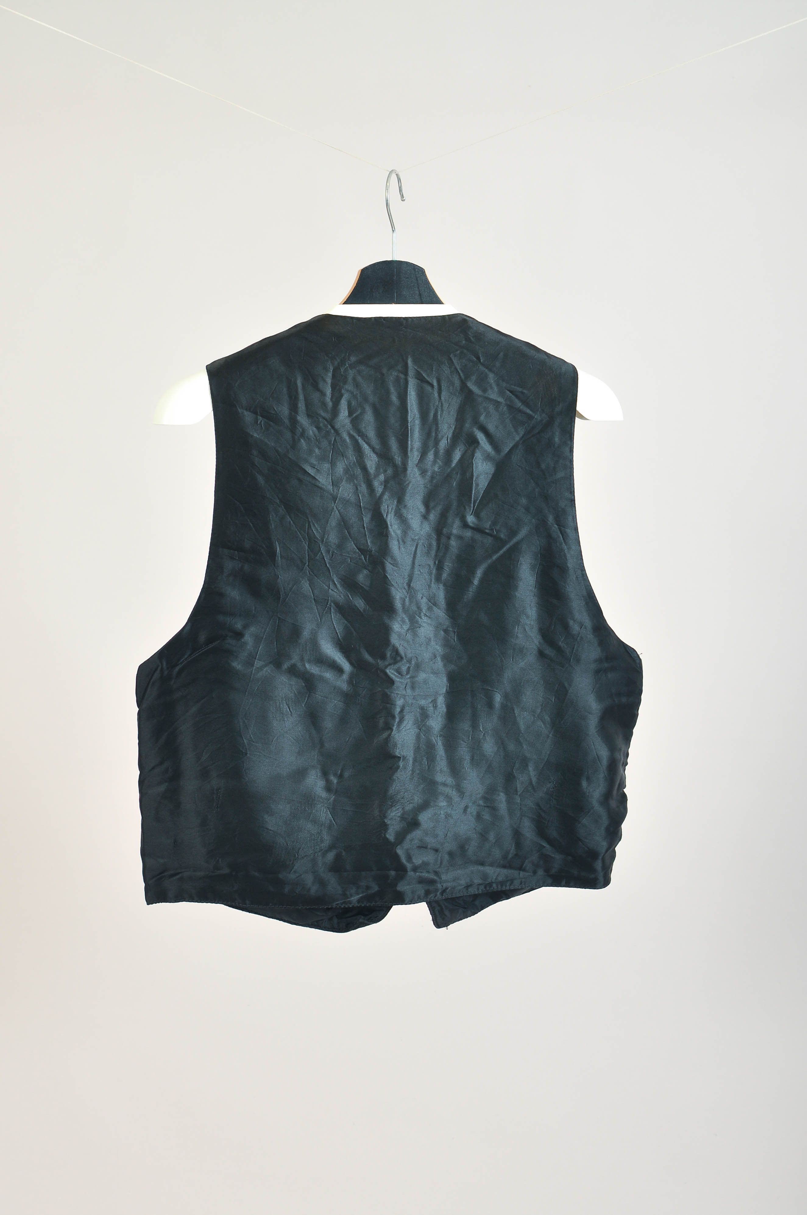 Other Black suede leather vest Size 40R - 3 Thumbnail