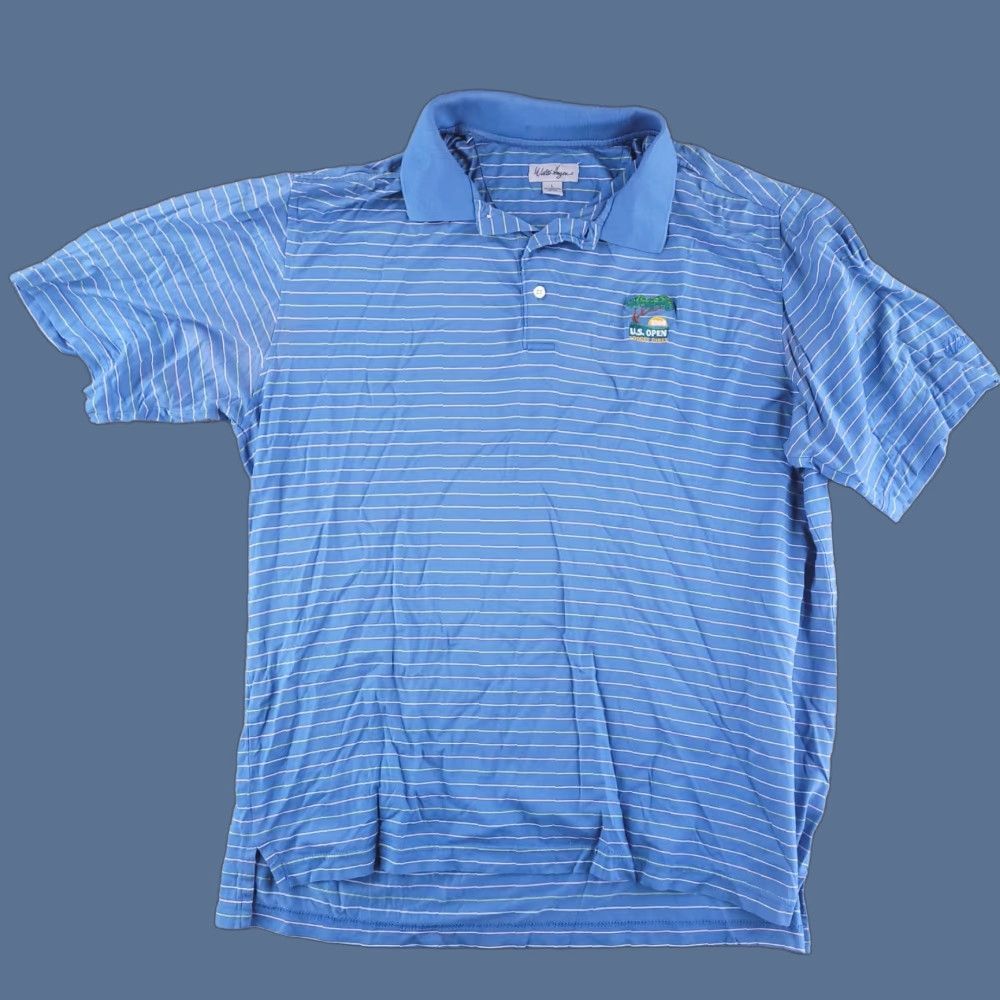 Vintage Walter Hagen Shirt Polo Mens Large Golf Striped 100% Cotton Blue Size US L / EU 52-54 / 3 - 1 Thumbnail