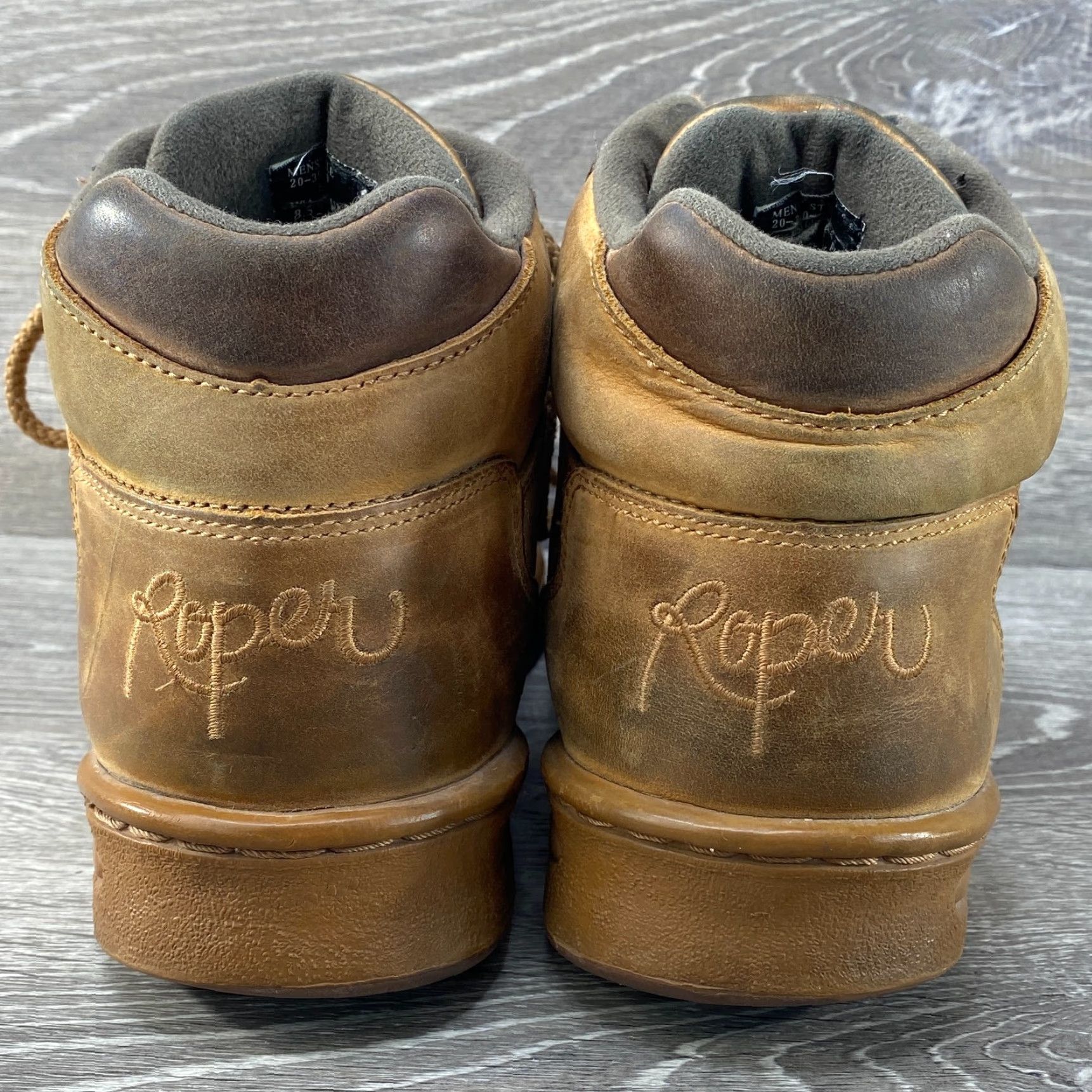 Roper Roper Horseshoes Mens 8.5 Cowboy Boots Brown Leather Lace Up Kiltie Boot Size US 8 / EU 41 - 7 Thumbnail