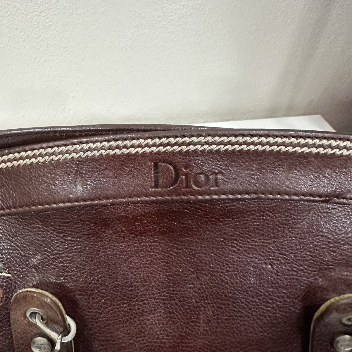 Dior ‼️YES‼️ CHRISTIAN DIOR LEATHER ROMANTIC FLOWERS TOTE BAG Size ONE SIZE - 5 Thumbnail