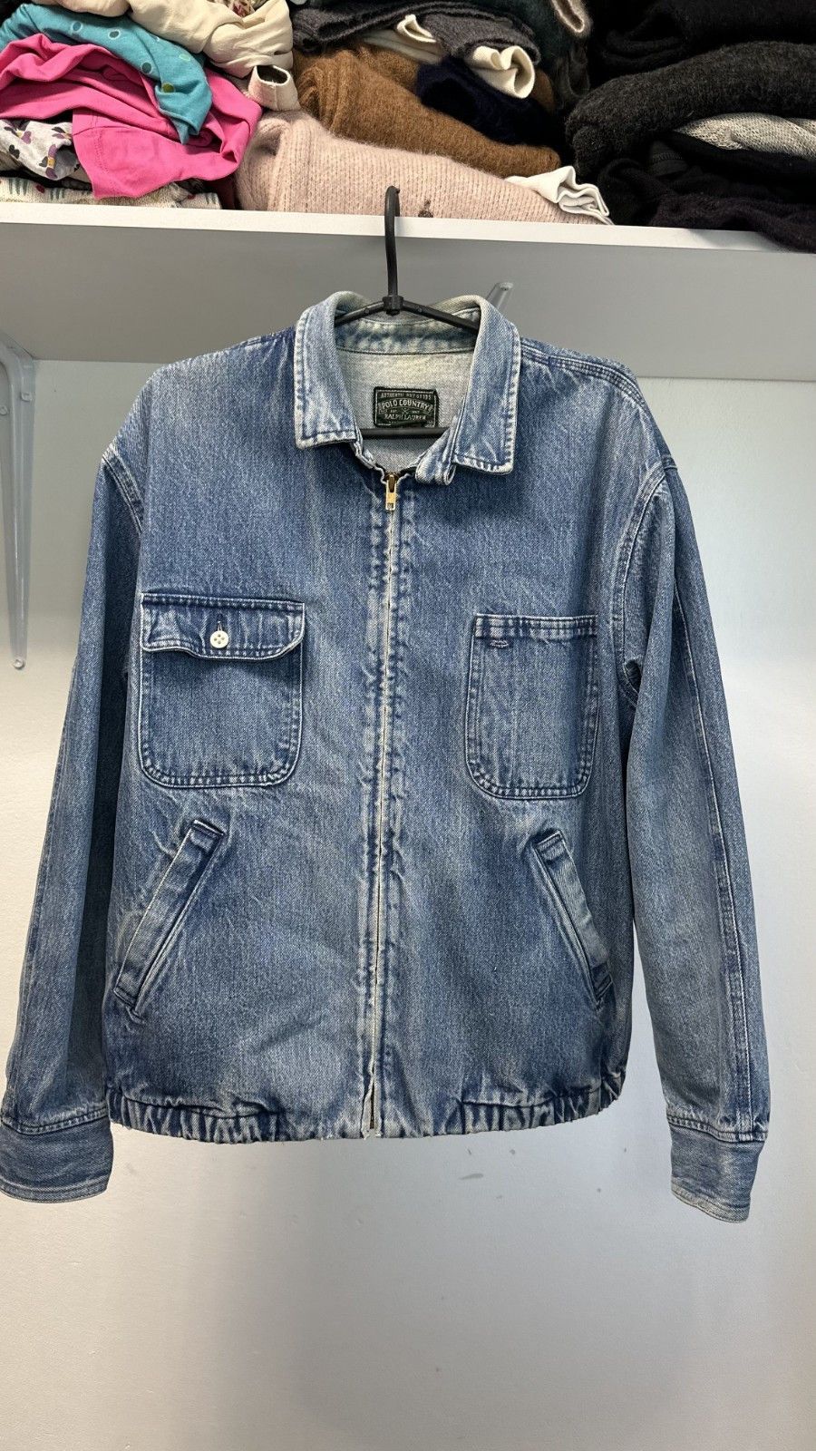 Polo Ralph Lauren 80'S POLO RALPH LAUREN distressed Zip-up Denim Jacket Size US M / EU 48-50 / 2 - 1 Thumbnail