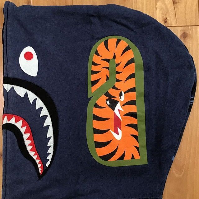 Bape BAPE Giant shark full zip hoodie Blue camo a bathing ape Size US M / EU 48-50 / 2 - 6 Thumbnail