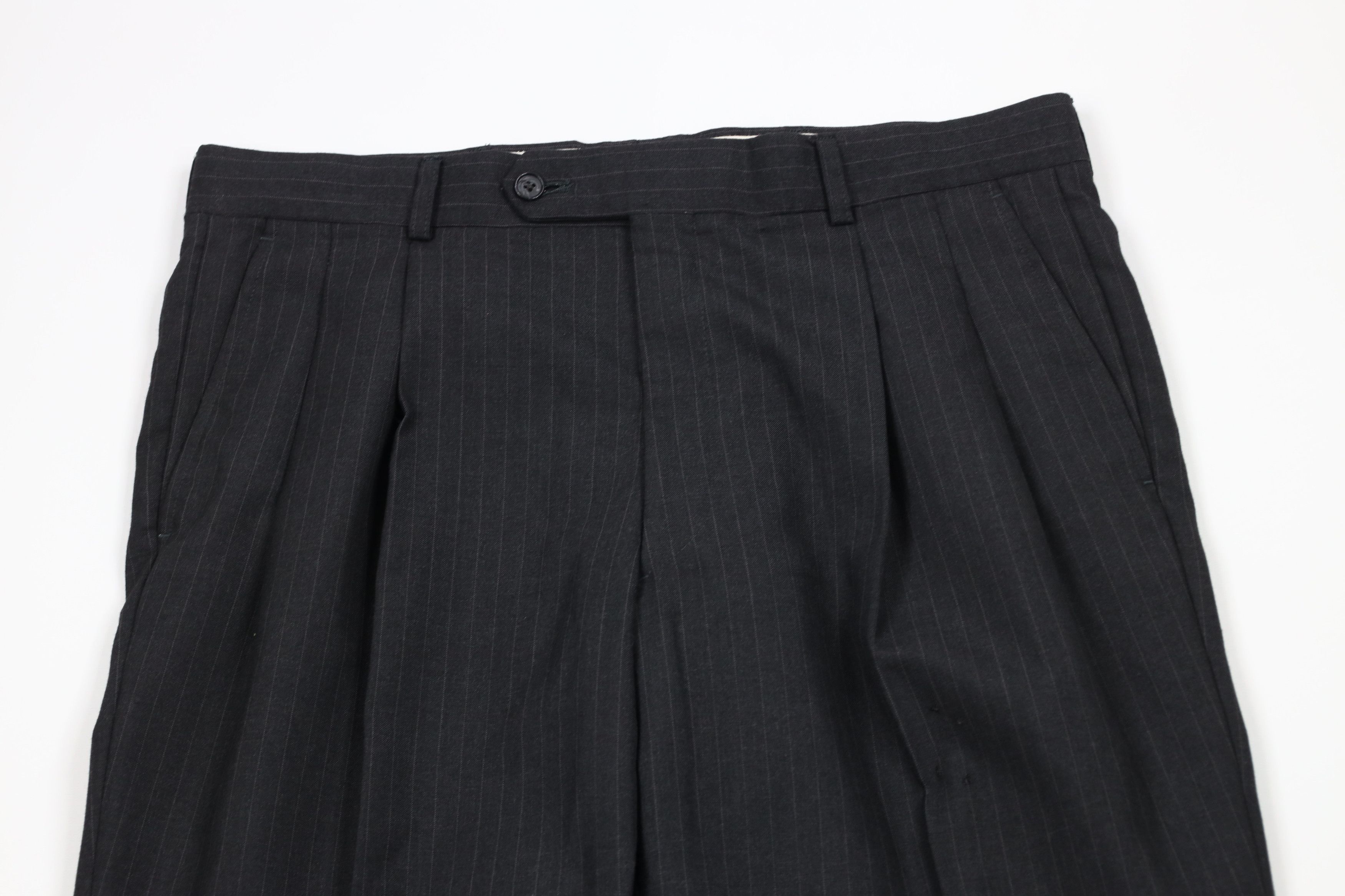 Vintage Vintage 90s Streetwear Pinstriped Wide Leg Chino Pants Size US 34 / EU 50 - 2 Thumbnail
