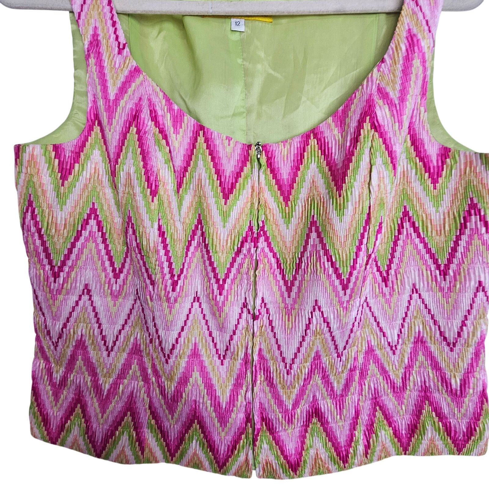 Florence Tricot Flores & Flores Womens Crop Top Size 12 Zig Zag Y2K Full Zip Size XL / US 12-14 / IT 48-50 - 3 Thumbnail