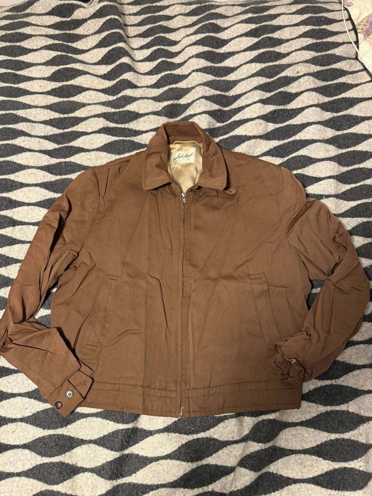 Vintage 50s 60s brown Ricky gabardine jacket Size US L / EU 52-54 / 3 - 1 Thumbnail