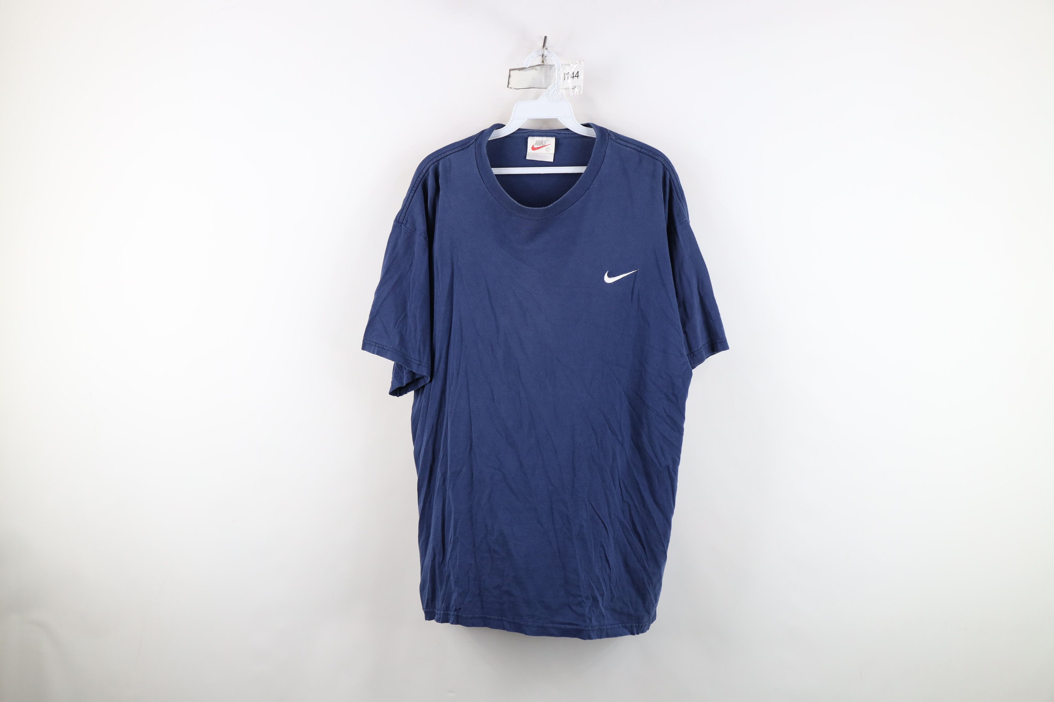 Nike Vintage 90s Nike Travis Scott Mini Swoosh T-Shirt Blue USA Size US L / EU 52-54 / 3 - 1 Thumbnail