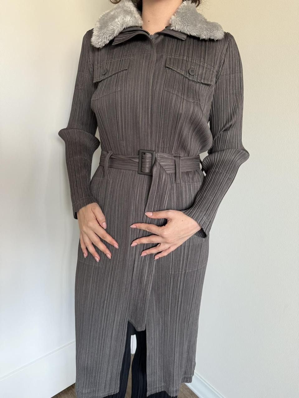 Pleats Please Issey Miyake RARE Pleats Please Issey Miyake fur trim jacket Size ONE SIZE - 6 Thumbnail