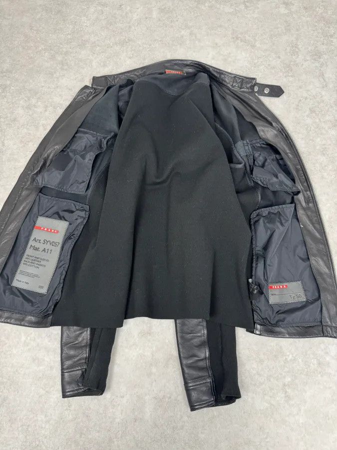 Prada 2000s Prada Biker Hybrid Leather Jacket Size US M / EU 48-50 / 2 - 6 Thumbnail