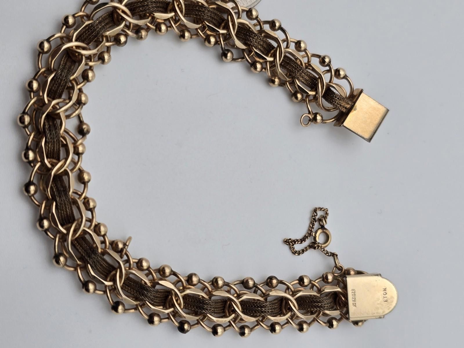 Eton Vtg Eton 1/20 12K Gold-Filled Bracelet –32g Bold Mid-Century Size ONE SIZE - 1 Thumbnail